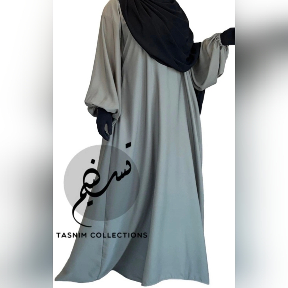 Tasnim Collections Nadine Flared Balloon Sleeve Abaya - Black - 57" NWOT